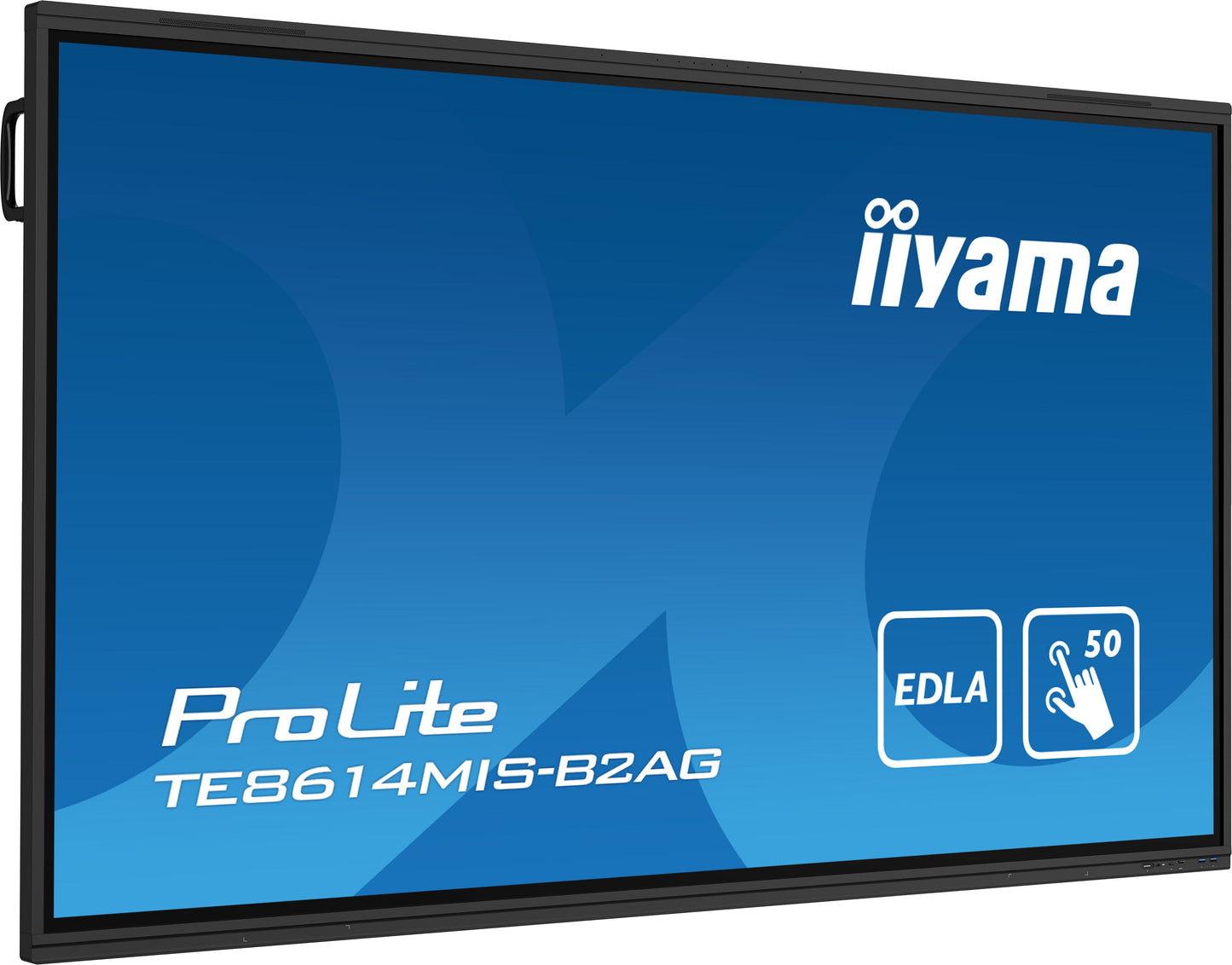 Dark Cyan iiyama PROLITE TE8614MIS-B2AG Digital signage flat panel 2.18 m (86") LCD Wi-Fi 435 cd/m² 4K Ultra HD Black Touchscreen Built-in processor Android 24/7