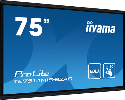 Dark Cyan iiyama PROLITE TE7514MIS-B2AG 75" 4K UHD 75" Google EDLA Certified Interactive Display