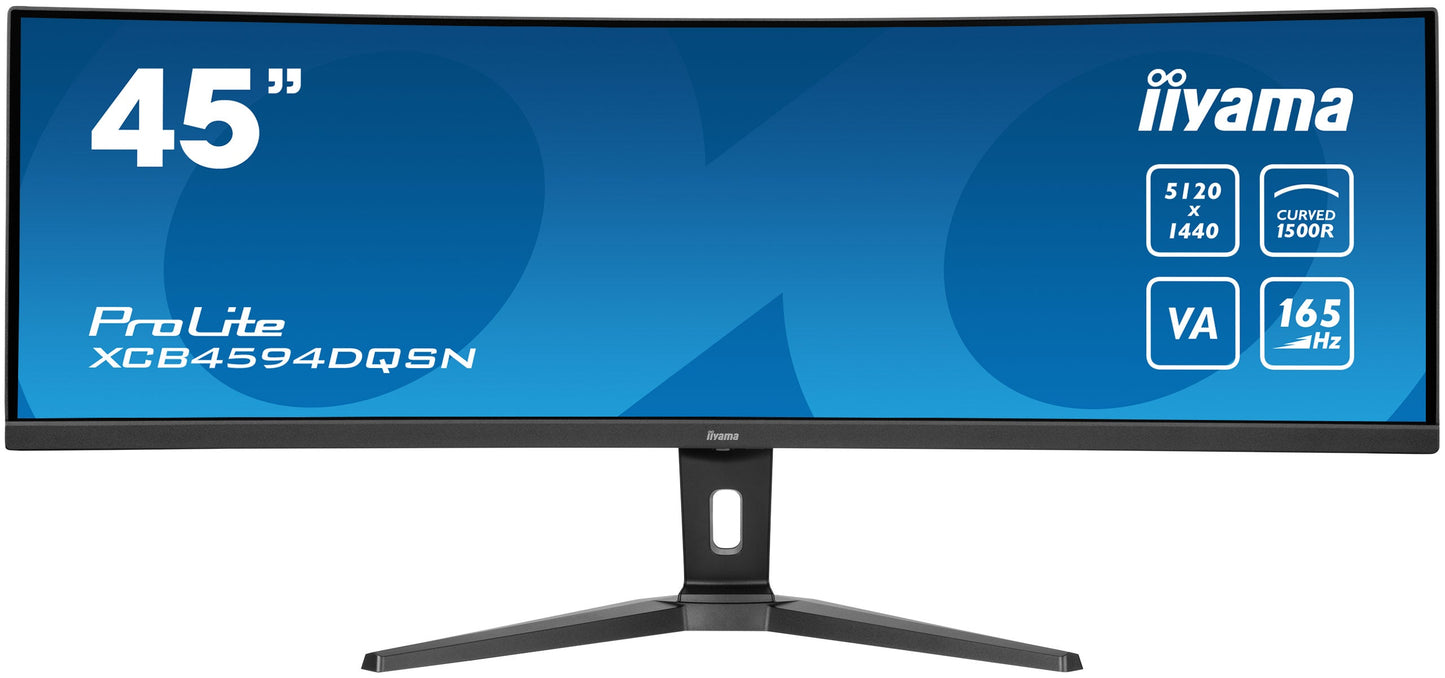 Dark Cyan iiyama ProLite 45" Curved 1500R UWQHD 5120 x 1440 pixels Ultra Wide Computer Monitor with KVM Switch and USB-C Dock