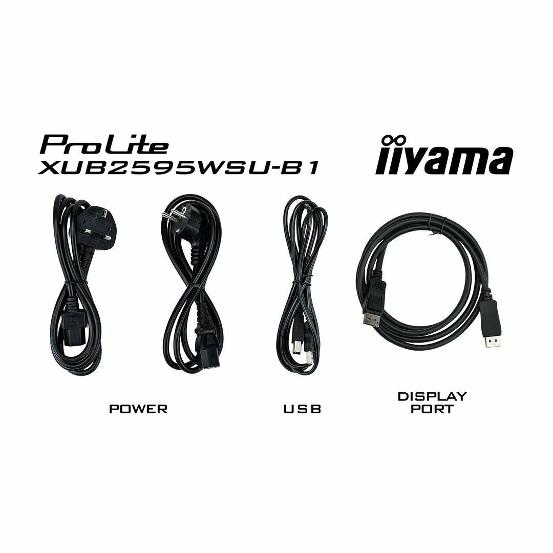 Black iiyama ProLite XUB2595WSU-B1 25" IPS LED Monitor