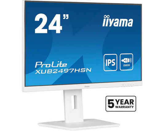 Dark Cyan iiyama ProLite XUB2497HSN-W2 24" Full HD LED Desktop Monitor with USB-C Hub & RJ45 Port