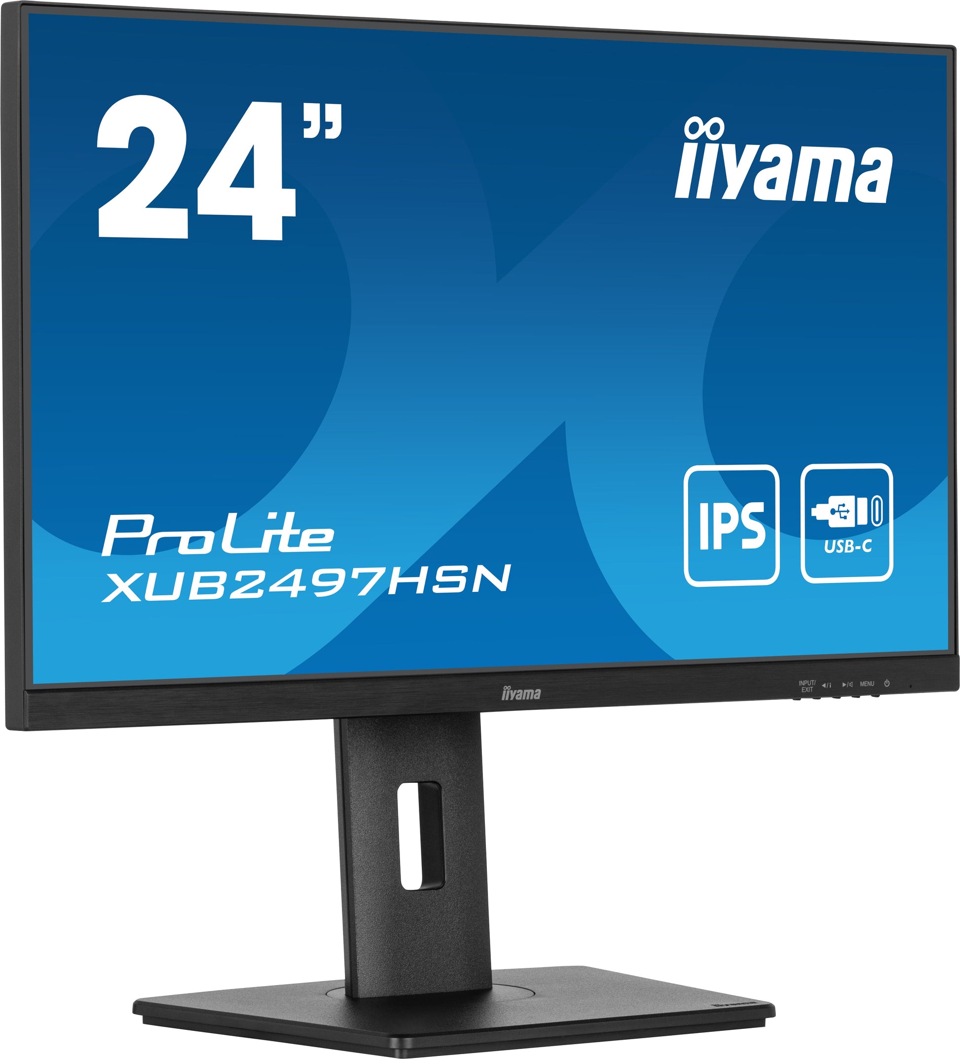 Dark Cyan iiyama ProLite XUB2497HSN-B2 24" Full HD LED Desktop Monitor with USB-C Hub & RJ45 Port